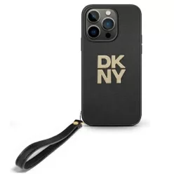   iPhone 16 Pro 6.3" fekete/fekete DKNY DKHCP16LPBSWSK keménytok Wrist Strap Stock Logo tok
