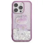 iPhone 16 Pro 6.3" lila/lila Hello Kitty HKHCP16LL50PPU keménytok Liquid Glitter 50. évfordulós party tok