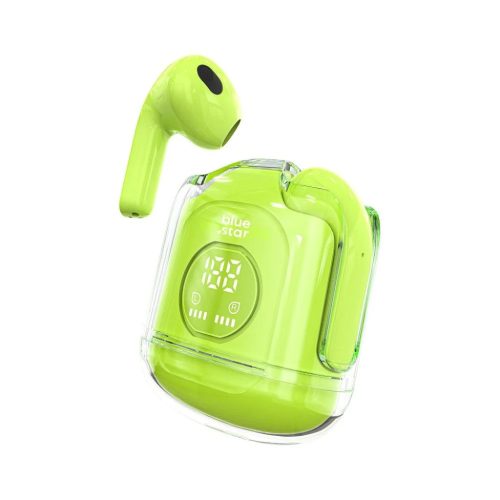 BLUE STAR vezeték nélküli fülhallgató TWS Transparency Fi22 zöld