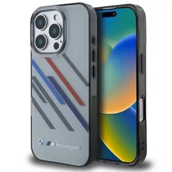 iPhone 16 Pro Szürke BMW Motosport IML Random Stripes tok