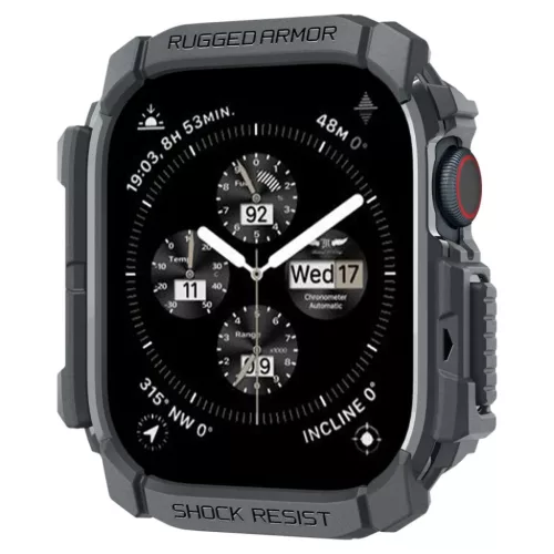Apple Watch 10/11 (46 mm) Sötétszürke SPIGEN Rugged Armor tok
