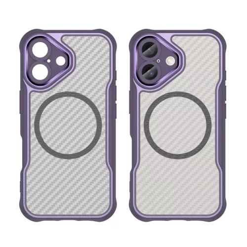 Leading Sorozat MagSafe Szilikon Tok iPhone 16 - Lila