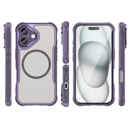 Leading Sorozat MagSafe Szilikon Tok iPhone 16 - Lila