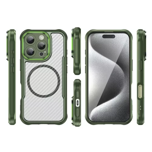 Leading Series MagSafe szilikon tok iPhone 16 Pro - Zöld tok