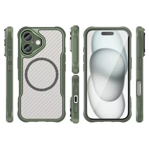Leading Series MagSafe szilikon tok iPhone 16 - Zöld