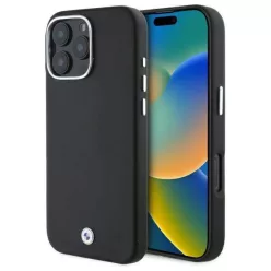   iPhone 16 Pro Eredeti BMW Hardcase Signature Teljesen Burkolt Fém MagSafe fekete tok (BMHMP16L23PUFWK)