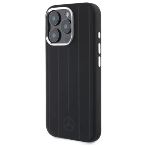 Eredeti tok IPHONE 16 PRO Mercedes Keménytok Szilikon Függőleges Tonális Csíkos MagSafe (MEHMP16L23SUVSK) fekete tok