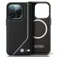 iPhone 16 Pro fekete BMW Eredeti Kemény Tok M Perforált Csavart Vonal MagSafe tok (BMHMP16L23PUCPK)