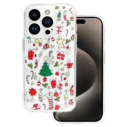   TEL PROTECT Karácsonyi Átlátszó Tok iPhone 15 Pro Max Design 2 tok