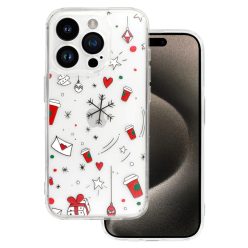   TEL PROTECT Karácsonyi Átlátszó tok iPhone 15 Pro Max Design 3 tok