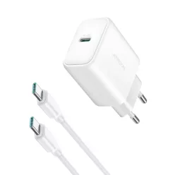   Joyroom JR-TCF24 USB-C PD 30W QC SFC hálózati töltő - fehér + 1m USB-C kábel