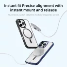 Rock Guard Series Mágneses tok iPhone 16 Pro számára átlátszó-fekete tok