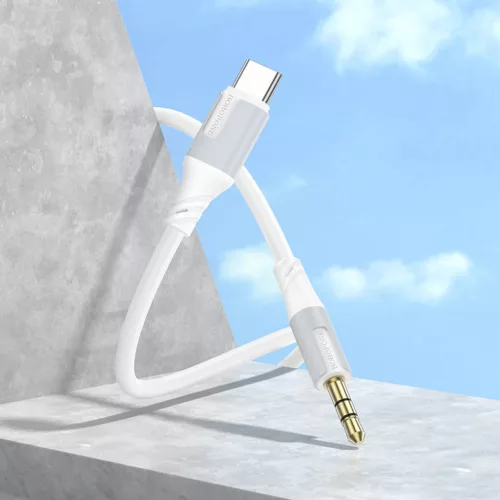 Borofone BL19 Creator kábel - 3,5mm jack to Type C - 1 méter fehér