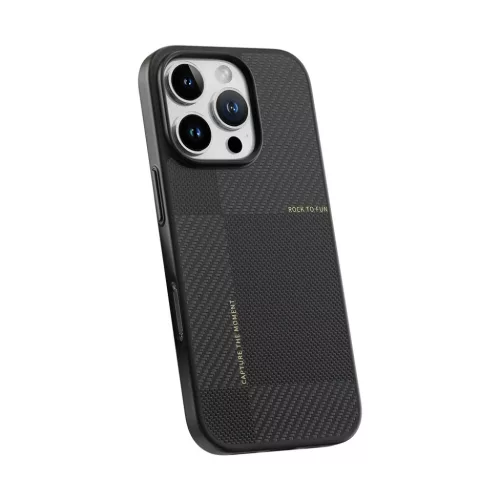 Rock Ultra Thin Aramid Fiber Kevlar 600D tok iPhone 16 Pro fekete