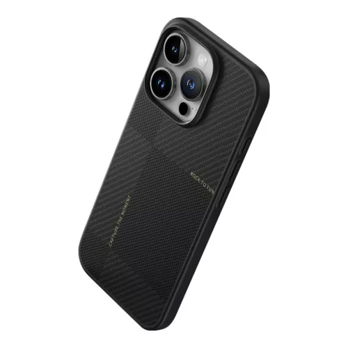 Rock Ultra Thin Aramid Fiber Kevlar 600D tok iPhone 16 Pro fekete