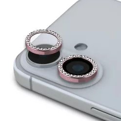   iPhone 16/16 Plus Rózsaszín Guess Rögzített Csillogó Védőüveg üvegfólia