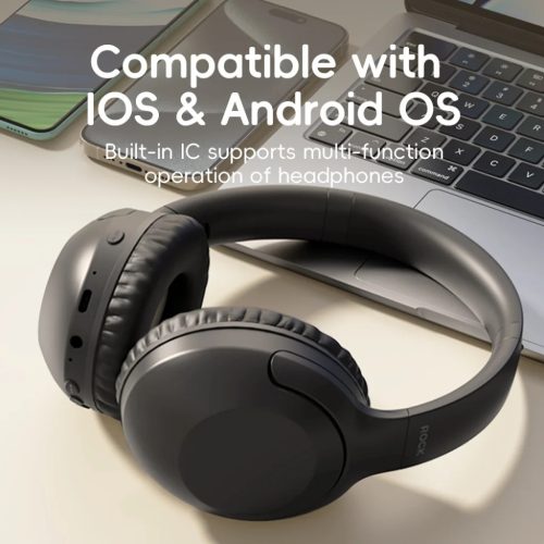 Rock Fejhallgató O3 ANC bluetooth fekete