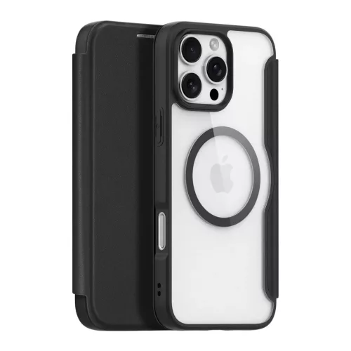 Dux Ducis Skin X Pro iPhone 16 Pro tok MagSafe-kal és fliptokkal - Fekete