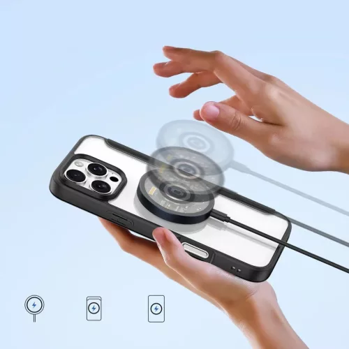 Dux Ducis Skin X Pro iPhone 16 Pro tok MagSafe-kal és fliptokkal - Fekete
