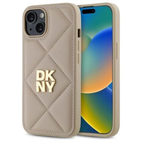 iPhone 14 Bézs DKNY Steppelt Stack Logo tok