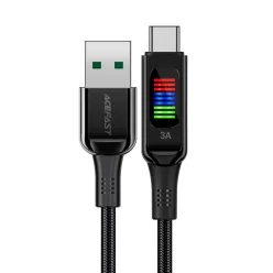   Acefast C7-04 USB-A USB-C 60W 1.2m kábel kijelzővel - fekete