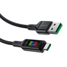 Acefast C7-04 USB-A USB-C 60W 1.2m kábel kijelzővel - fekete