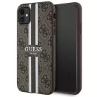 Guess GUHMN61P4RPSW iPhone 11 barna/barna kemény tok 4G Printed Stripes MagSafe tok