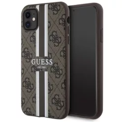   Guess GUHMN61P4RPSW iPhone 11 barna/barna kemény tok 4G Printed Stripes MagSafe tok