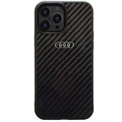   iPhone 14 Pro 6.1" fekete/fekete Audi Carbon Fiber kemény tok AU-TPUPCIP14P-R8/D2-BK tok
