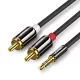 Ugreen AV116 10591 audio mini jack kábel 3.5 mm (apa) / 2RCA (apa) 5m - fekete