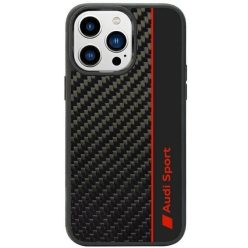   Apple iPhone 14 Pro 6.1" fekete/fekete Audi Carbon Fiber Stripe kemény tok