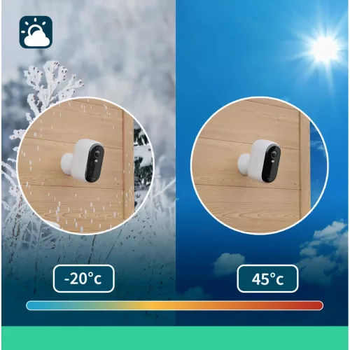 Arlo Essential (2. Generáció) Csomag 2K Kültéri Biztonsági Kamera - 2 Kamerás Készlet + 2 Alapvető Napelemes Töltő - Fehér
