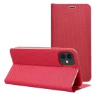 LUNA fliptok Carbon iPhone 11-hez piros tok