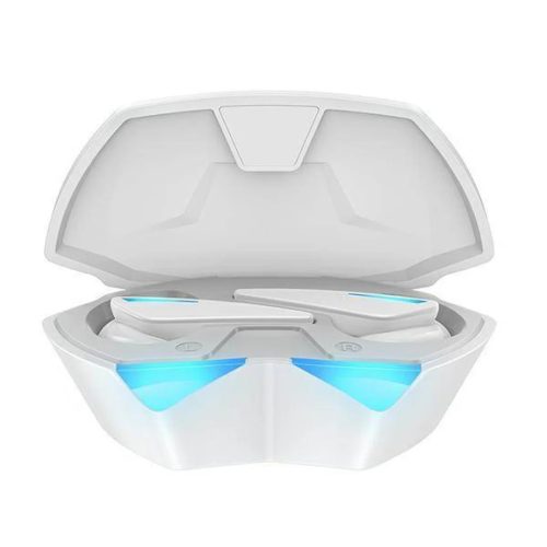 Bluetooth 5.0 TWS Játékkiegészítő Fülhallgató + AWEI Dokkoló Állomás (T23) fehér