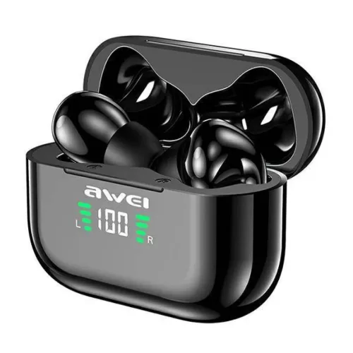 Bluetooth 5.1 TWS Fülhallgató + AWEI Töltőállomás (T29P) fekete