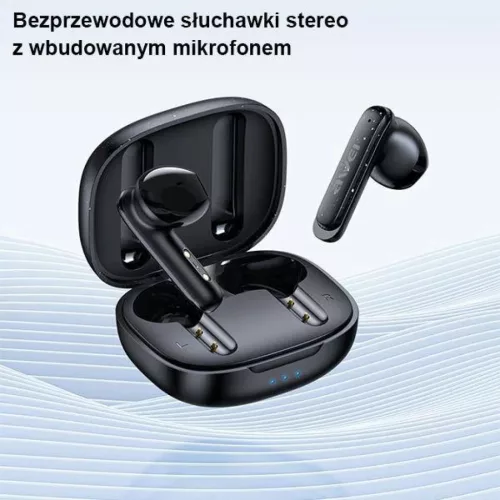 Bluetooth 5.3 TWS Fülhallgató + AWEI Dokkoló Állomás (T66) fekete