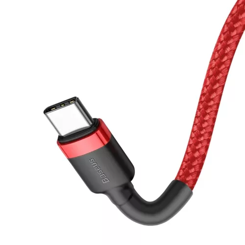 USB-C - USB-C kábel PD2.0 60W 20V 3A QC3.0 1m piros Baseus Cafule Nylon harisnyázott