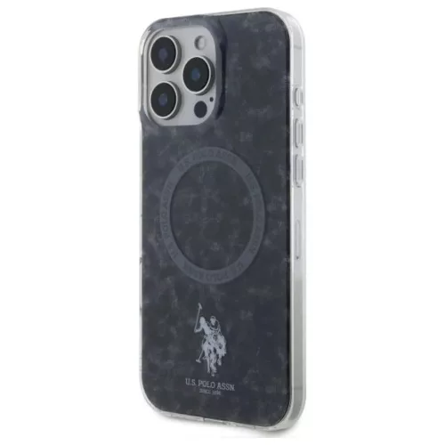 US Polo IML Ring MagSafe iPhone 16 Pro tok - Fekete