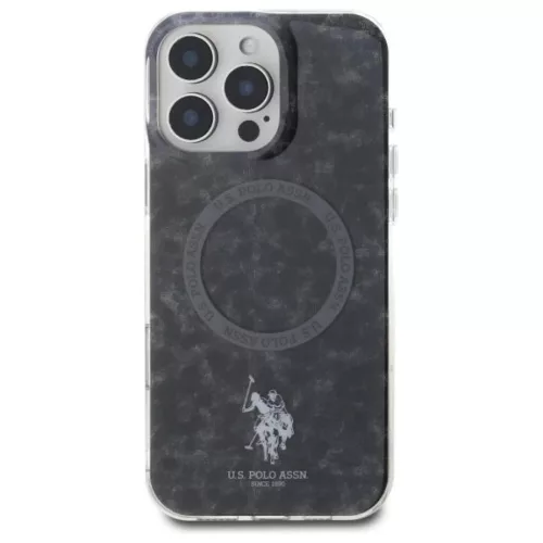 US Polo IML Ring MagSafe iPhone 16 Pro tok - Fekete
