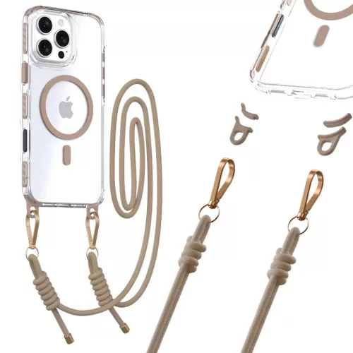Tel Protect Strap átlátszó tok iPhone 17 Air arany tok