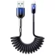 Joyroom S-A43 Crystal-Clear Series 3A USB-A - Lightning spirál kábel 1.5m - fekete
