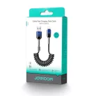 Joyroom S-A43 Crystal-Clear Series 3A USB-A - Lightning spirál kábel 1.5m - fekete