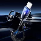 Joyroom S-A43 Crystal-Clear Series 3A USB-A - Lightning spirál kábel 1.5m - fekete