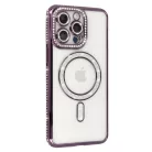 Bling Magsafe tok Iphone 16 Pro készülékhez lila színben