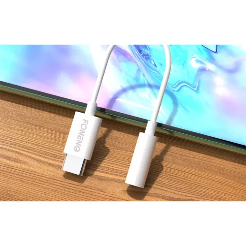 Foneng BM21 3.5mm jack - USB-C audio kábel (fehér)