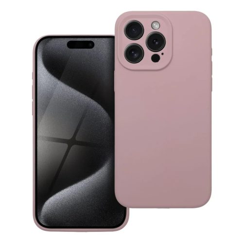 Szilikon tok 2mm iPhone 15 Pro Max számára homok rózsaszín