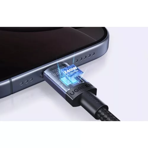 USB-C-USB-C PD Kábel Ugreen L532, 240W, 480Mbps, 3m (Szürke)