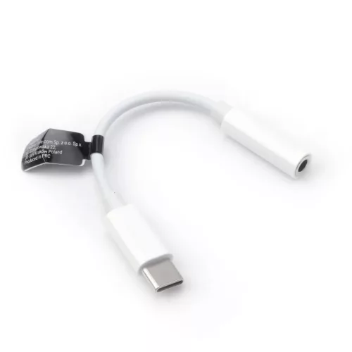 Fehér AUX Type C (férfi) - Jack 3,5 mm (női) adapter