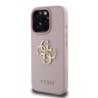 iPhone 16 Pro Pink Guess PU Grained 4G Metal Logo tok