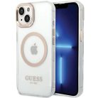 Guess Metal Outline MagSafe iPhone 15 Plus / 14 Plus tok - arany